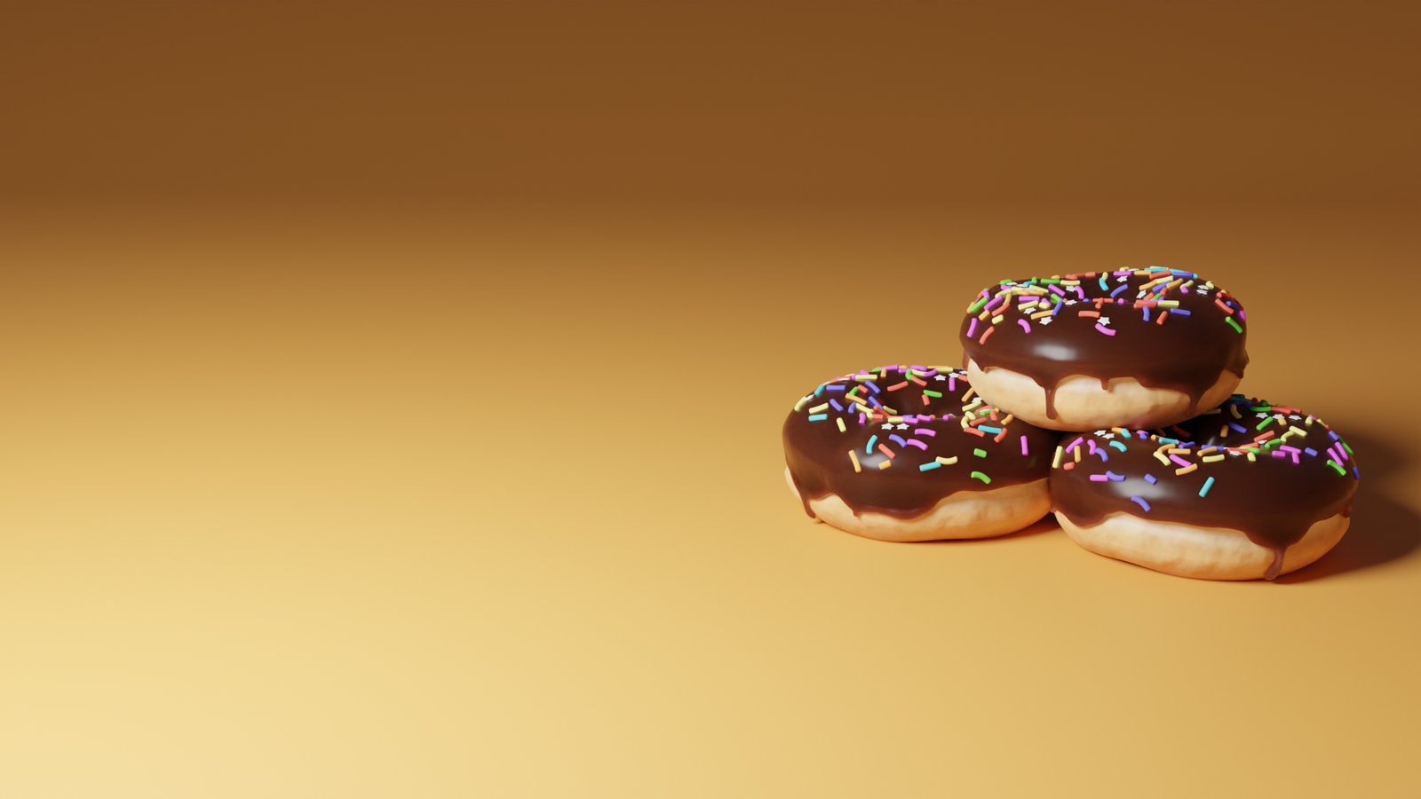 a 3 count stack of digitally rendered doughnuts